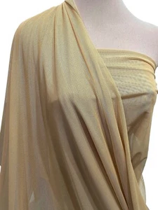 COSTUME POWER MESH MAGLIA TRASPARENTE 1 IARDA ORO DANZA GINNASTICA SFILATA - Foto 1 di 1