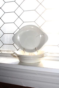 4 Vintage Red Wing Pottery Au Gratin Ribbed White Baking Dishes 558 - Picture 1 of 5