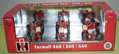 ERTL 1/64 Scale Vintage Farmall 460, 560, 660 3 pc Demonstrator Set. NIB - Image 1 of 4