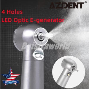 Dental LED Optic E-generator Push Handpiece High Speed Turbine 4 HOLES - Bild 1 von 13