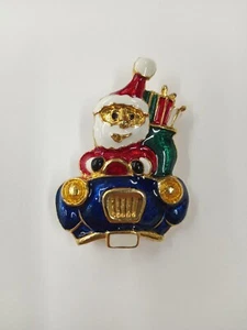 Vintage Christmas Holiday Brooch / Pin. Multicolored. Santa Claus - Picture 1 of 3