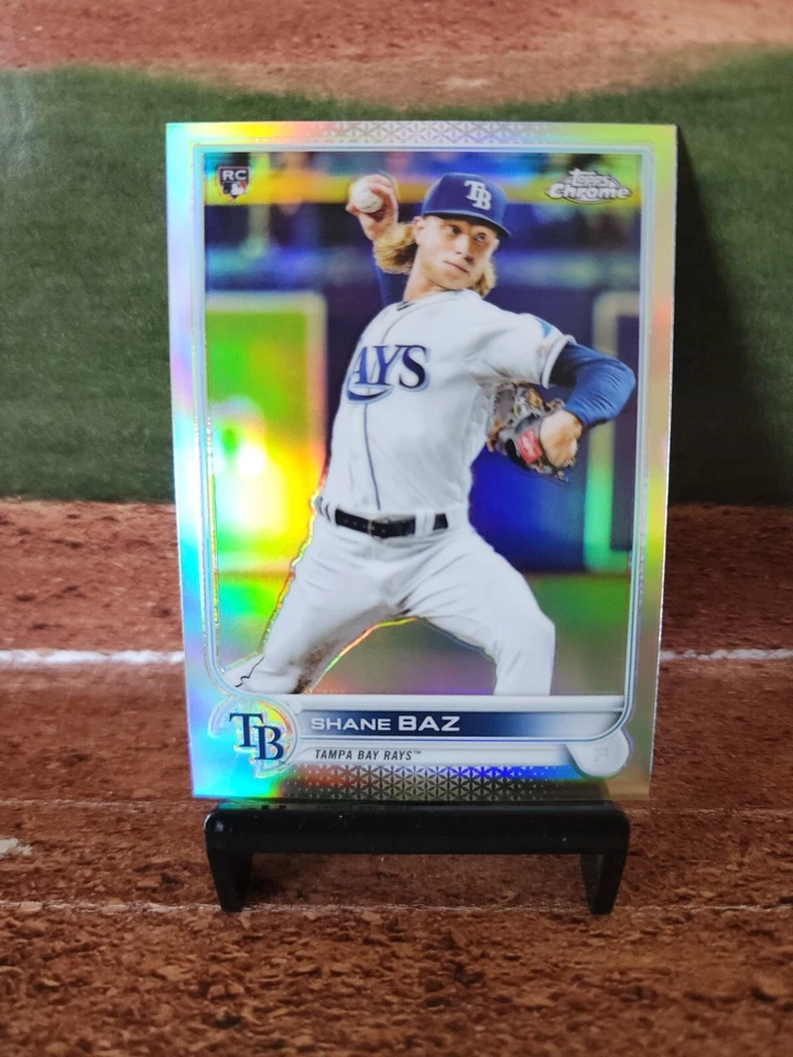 2022 Topps Chrome Sonic Base Refractor #201 Shane Baz - Tampa Bay Rays - Image 1 of 2