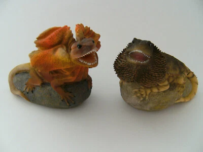 Deko Figuren Echsen 2erSet 13cm Dekoration Echse Figur Eidechsen Steinharz Tiere - Bild 1 von 4