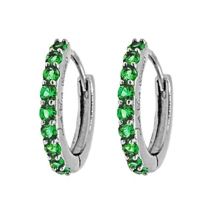 Par De Pendientes de Aro Verde de Plata 925 Rodiado - Hoops Collection - Imagen 1 de 53