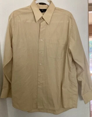 Camisa social masculina Valerio Garati bronzeada manga longa com botões M - Imagem 1 de 3