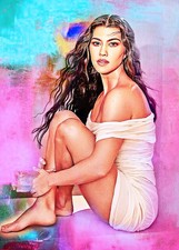 Kourtney Kardashian Model  Diva Icon  1/5  ACEO Art Print Card By.Marci