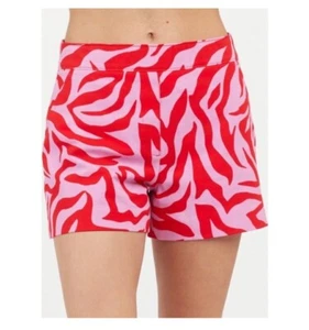 Spanx Shorts Damen XL rosa rot Zebramuster unterwegs PullOn Stretch Strand Sommer - Bild 1 von 14
