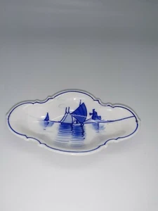 Antike Nippon "alt blau" Schmuckschale Segelboot Design - Bild 1 von 6