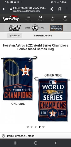 2022 World Series Champions Houston Astros WinCraft 2 Sided Garden Flag New Cover