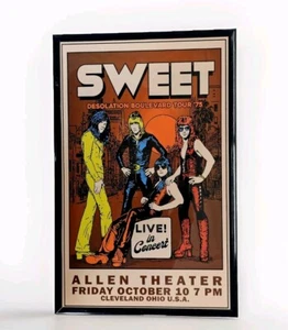 Sweet 1975 Framed Concert Poster, Allen Theater Cleveland - Picture 1 of 2