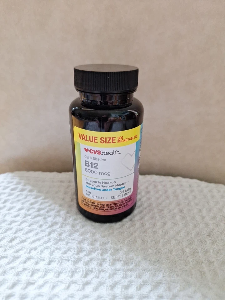 CVS健康快速溶解维生素B12 5000微克300片有效期至 5/26 新 F 船! — 第 1/4 张图片