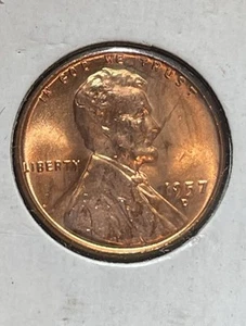 1957 D Lincoln centesimo di grano FDC #115 - Foto 1 di 2