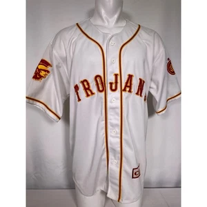 VTG USC Trojans NCAA Colosseum White Baseball Jersey Men's LARGE - Picture 1 of 12