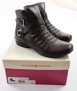 Naturalizer Canyon Damen 6M Braun Leder Seitlicher Reißverschluss Stiefeletten Stiefel - Bild 1 von 8