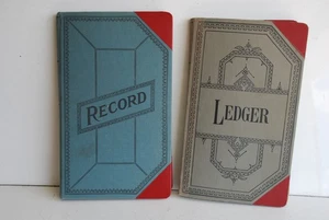 VINTAGE LOT LEDGER & RECORD BOOKS 2 USED for Business 1956-63 Personal Receipts - Picture 1 of 19