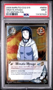 Naruto CCG PSA 9 Hinata Hyuga N658 Foil Card POP 1 - Picture 1 of 2