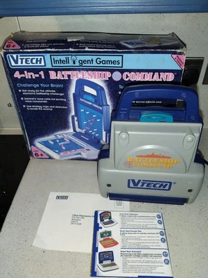 VTech Electronic Talking 4In1 Battleships Command Boxed -VINTAGE FULLY WORKING - Image 1 of 4