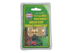Faithfulll Brass Female Water Stop Connector 12.5mm (1/2in) FAIHOSEWC - Picture 1 of 3