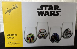 JoyJolt Star Wars Color Cósmico Juego de 4 vasos sin tallo 19 fl oz - Imagen 1 de 4