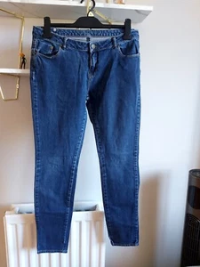 Pantalones de mezclilla rectos Biba azules para damas Reino Unido 12 cintura 32 pulgadas de largo 32 pulgadas - Imagen 1 de 10