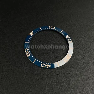 Blue & Rose Gold Ceramic Bezel insert 41.5mm Rolex Seiko SKX SRPD Omega - Picture 1 of 4