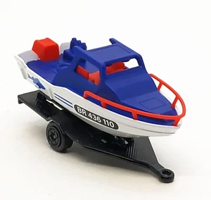 Majorette Speed Boat Trailer French Touch - Blue/ White for 1:64 Car no Package - Picture 1 of 6