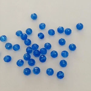48pcs 8mm Royal Blue Glass Crystal Rondelle Beads AUS Free Postage D31 - Picture 1 of 3