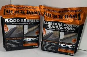 2- Packs Quick Dam Flood Barrier 3.5 in x 10 ft Length Flood Protection 2 Total - Picture 1 of 3