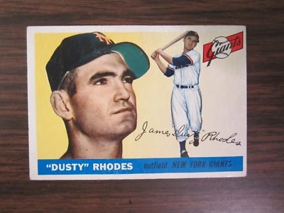 1955 Topps # 1 Dusty Rhodes card ( B25) New York Giants - Image 1 of 2