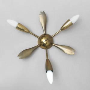Spinnenlampe Wandlampe Deckenlampe 3-flammig Messing Sputnik 50er Jahre - Bild 1 von 4