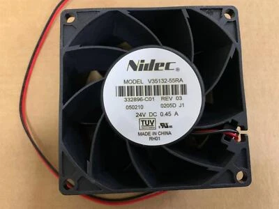 1pcs 8038 Nidec V35132-16F DC24V 0.45A V35132-55RA 80mm Inverter Axial Fan 2pin - Image 1 of 4