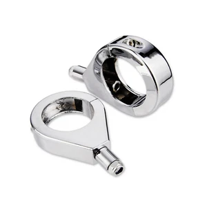 2x 41mm Chrome Harley Davidson fork mount Turn Signal Relocation Brackets 1 pair - Bild 1 von 2