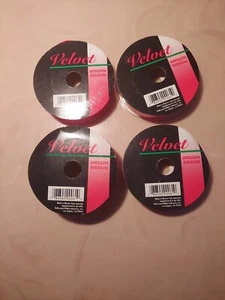 Velvet Wreath Gift Tie Ribbon Lot of (3) 3/4" Wide (1) 1" wide 90" Red - Picture 1 of 8