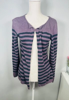SEASALT CORNWALL Purple Black Tatetop Wool Blend Cardigan Size UK  14  - Image 1 of 4