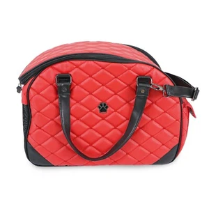 Small Pet Carrier for Small Dogs and Cats - Waterproof Faux Leather Pet Tote Bag - Picture 1 of 35