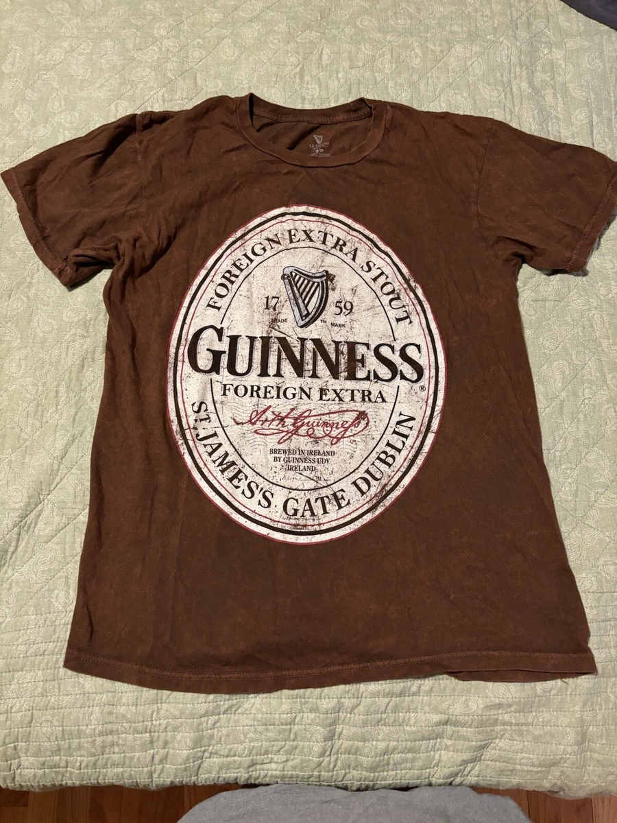 Guinness Black Deep Tan Tape Graphic Tee - 100% Cotton T-Shirt For Men (X-Large)