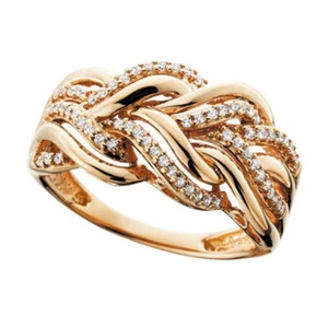 Elegante Damenringe 18 Karat Gelbgold vergoldet Zirkonia Schmuck Größe 6-10 - Bild 1 von 4