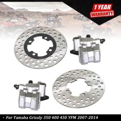 Pinzas de freno delanteras y rotores de freno para Yamaha Grizzly 350 400 450 YFM 2007-2014 Foto 1 de 4