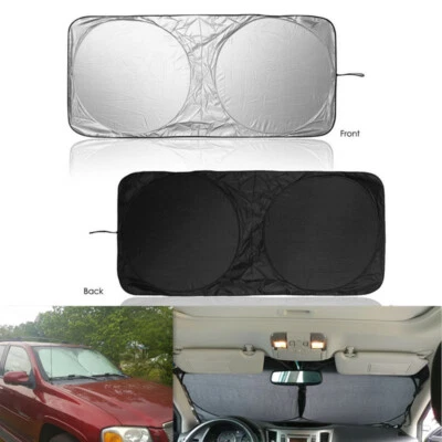 1Pc Folding Silvering Reflective Car Window Sun Shade Shield Cool Cover Screen - Image 1 of 4