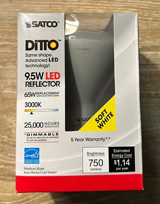 65-Watt Equivalent BR30 Dimmable LED Light Bulbs Warm White (12 Bulb Pack) S9621 - Image 1 of 3