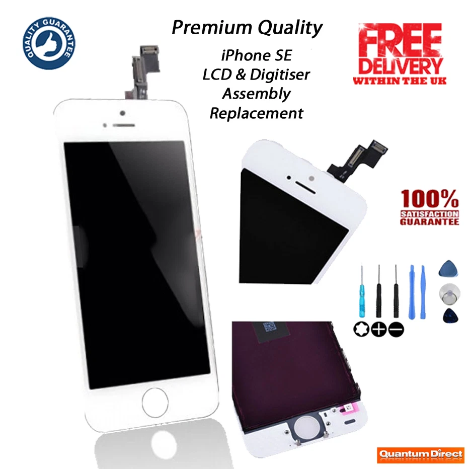 iPhone SE A1723 Retina LCD & Digitiser Touch Screen Replacement Grade AAA WHITE - Image 1 of 4