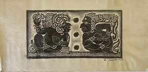 Eliezer Canul Original 1969 Graphite Drawing – Rare Signed Beautiful Mayan Art! - Picture 1 of 2