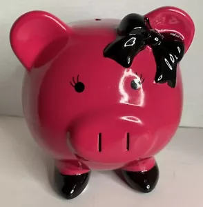 RE 2011 rosa oscuro con lazo negro, fondo de compras. "Hucha 8"" X 9"" pulgadas". - Imagen 1 de 12