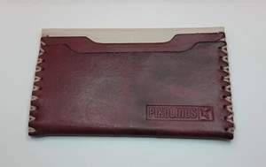 Unisex Pikolinos Weinrot Creme Leder Kreditkartenhalter Geldbörse - Bild 1 von 4