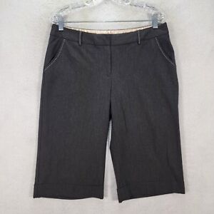 White House Black Market Womens Shorts Size 12 Charcoal Stretch Cocktail Bermuda
