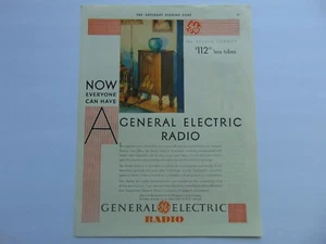1930 GENERAL ELECTRIC FLOOR MODEL RADIO $112 less tubes vintage art print ad - Imagen 1 de 1