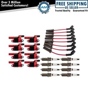 Ignition Coils Wires & Spark Plugs Kit Fits 08-15 Chevrolet GMC Hummer Cadillac - Picture 1 of 12