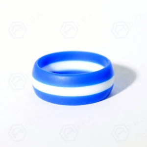 USA Thin White Line Rubber Silicone Wedding Ring Band FlexFit by AERA Rings - Picture 1 of 5