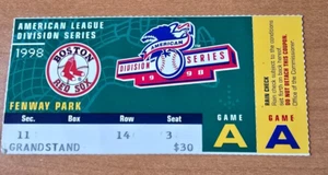 1998 Division Series Ticket Stub Red Sox Vs Cleveland American League Game A - Picture 1 of 2