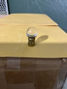 Lot LF-3, Vintage Lamp Finial Brass with Clear Glass Round Orb Antique - Picture 1 of 5